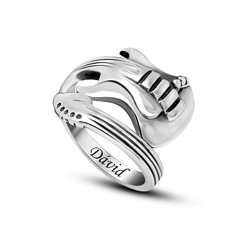 Pánský ocelový prsten Kytara