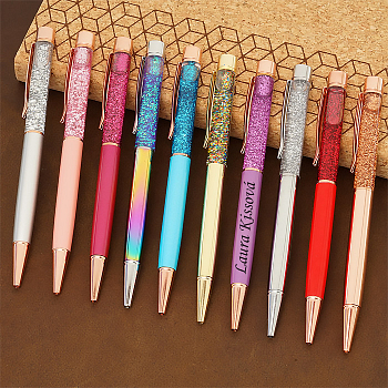 Farebné kovové pero s plávajúcimi glitrami