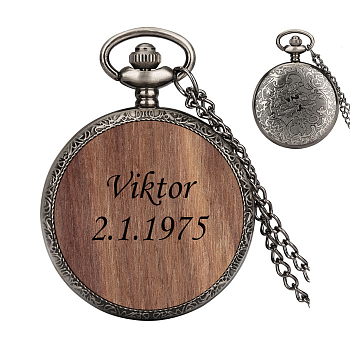 Vreckové hodinky Cibuľa s drevenou vložkou