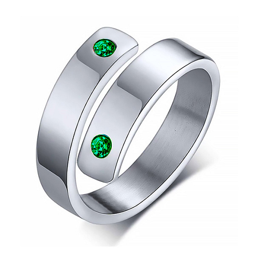 Oceľový prsteň Family zelený
