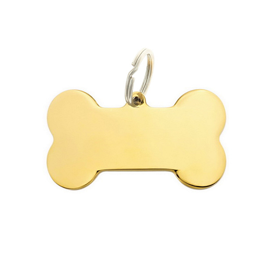 Kovová psia známka Deluxe Psie kocka zlatá XL