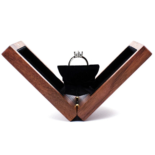 Luxusná drevená darčeková krabička na prstene