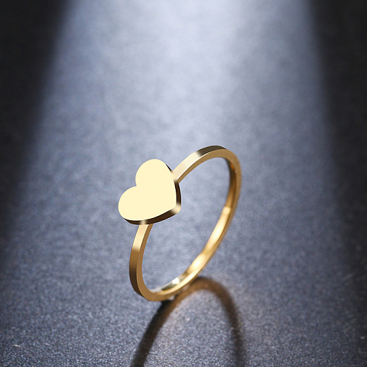 Oceľový prsteň Srdce zlaté