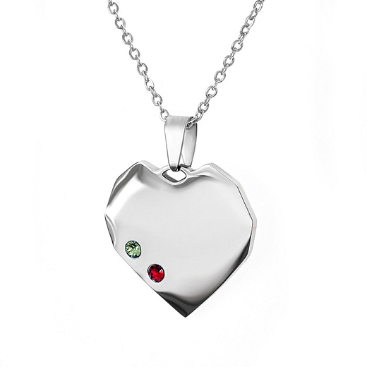 Prívesok s retiazkou Srdce Diamond s kryštálmi Swarovski červeno-zelená