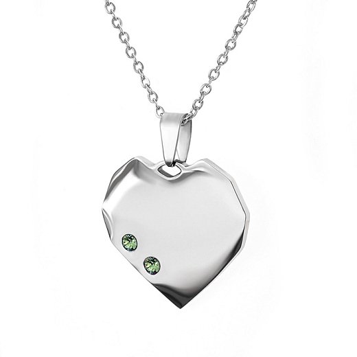 Prívesok s retiazkou Srdce Diamond s kryštálmi Swarovski zelené
